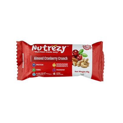 Nutrezy Almond Cranberry Crunch Bar40g