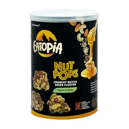 Eatopia Nut Pops Pepper & Herbs Nuts & Seeds Clusters 100G